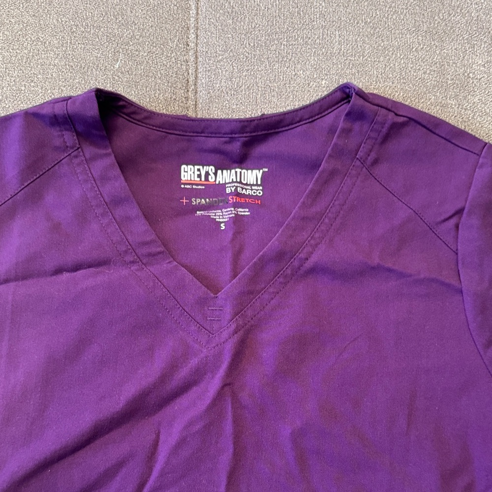 Grey's Anatomy Rich Purple V-Neck Scrub Top
